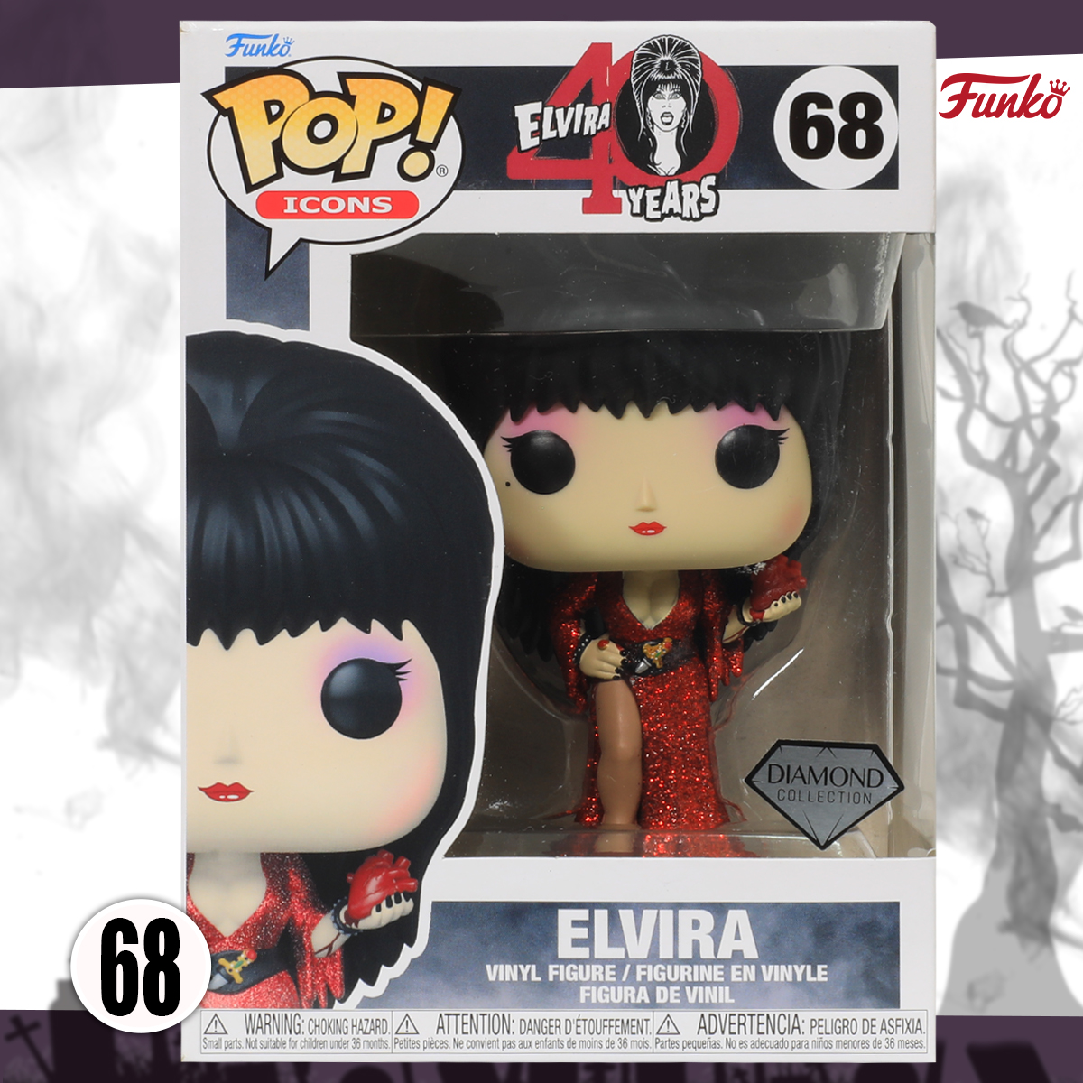 Funko Pop Icons Elvira 40 Years - Elvira Diamond Exclusive # 68